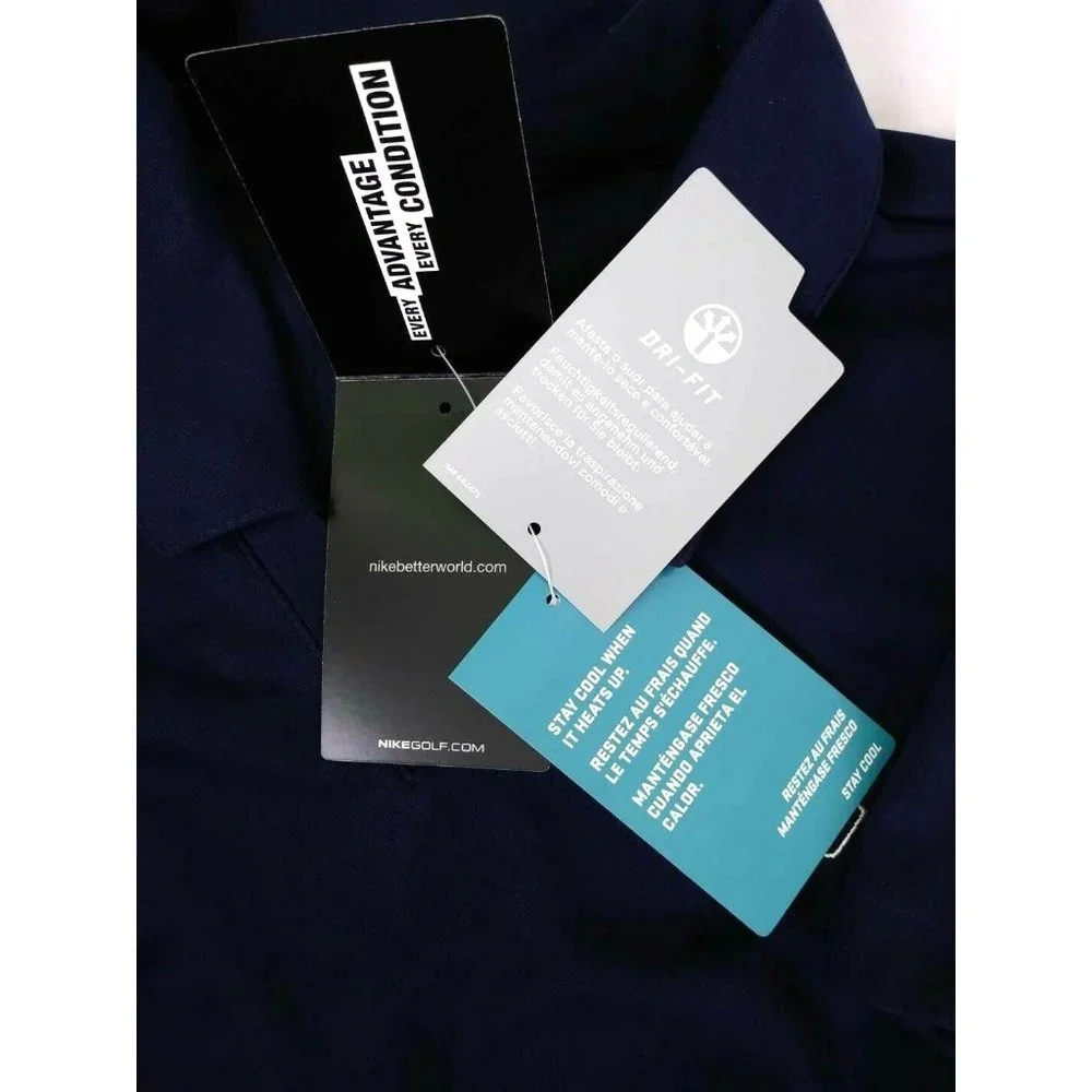 Nike Dri Fit Women Golf Shirt V Neck Collar Small Roche Blue Embroidered New - Picture 8 of 11